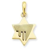 14k Two-Tone Chai on Star of David Pendant