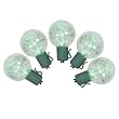 Set of 25 Color Changing Multi-Color LED G40 Tinsel Christmas Lights- Green Wire