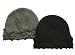 Trendy Wool Angora Knit Hat with Ruffle Trim & Flower