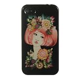 Girl Wearing with Colorful Flowers on Black Base Design Snap on Protector Hard Case Cover for Apple Iphone 4, 4th Generation Compatible for Both AT&T and Verizon 41Csp4odUnL. SL160 Girl Wearing with Colorful Flowers on Black Base Design Snap on Protector Hard Case Cover for Apple Iphone 4, 4th Generation Compatible for Both AT&T and Verizon