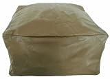 Faux Leather Light Brown Foot Stool Bean Bag Pouffe LARGE