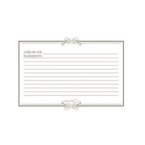 CR Gibson 4 by 6-Inch Initial Gourmet Plain Design Recipe Cards, 40-Count