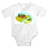 Baby clothes with river, houses, farm, bank