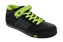 DC VOLCANO HALF CAB LEATHER SNEAKERS WITH SINGLE STRAP BLACK/LIME