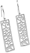 Tomas 925 Sterling Silver Filigree Flower Rectangle Dangle Earrings 1.75" Drop