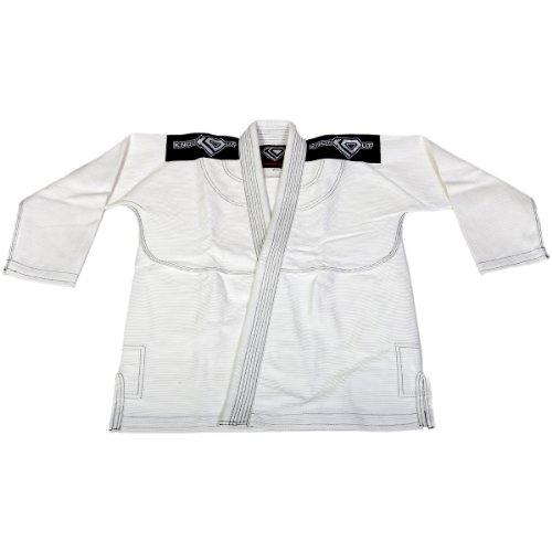 KO Sports Gear White BJJ Gi - Pearl Weave - For Brazilian Jiu-jitsu, Grappling, and Mixed Martial Arts - Kimono and Pants
