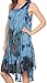Sakkas Butterfly Tie Dye Tank Sheath Caftan Mid Length Cotton Dress