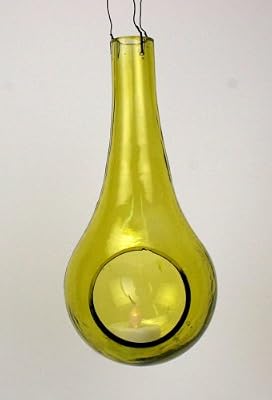 Dew Drop Hanging Glass Lantern - Lime