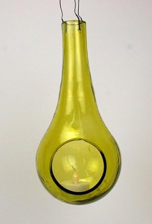 Dew Drop Hanging Glass Lantern - Lime