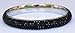 Sophistikitty Bangle Bracelet for Women with 5 Rows of Beautiful Sparkly Crystals - Black - Stackable