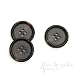 Set of 3 Double-Matte Brown Black Overcoat Buttons, 40 Line, Made in Italy