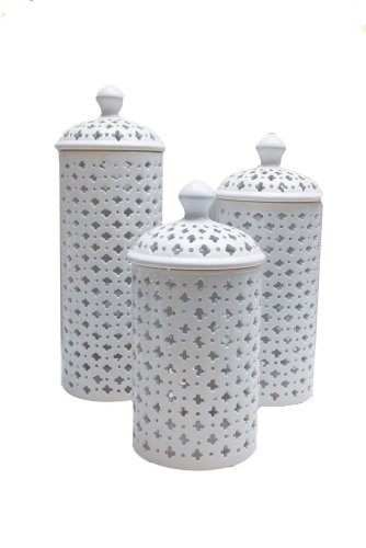 Two's Company Luminare Pierced Cylinder Lanterns,  Set of 3