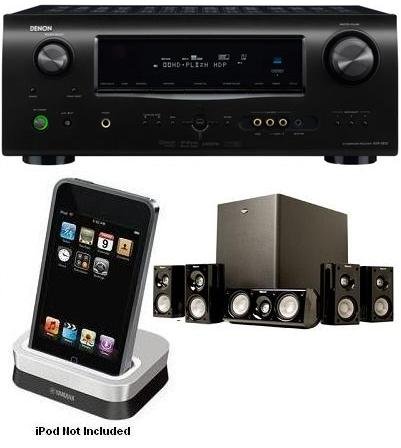 Denon AVR-1610 Receiver, ASD-11RK iPod Dock And Klipsch HDT500 Speakers Bundle.