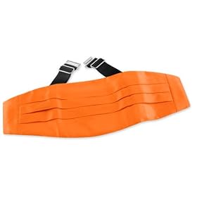 Orange Dream by Elite Solid orange silk cummerbunds
