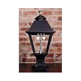 Gas Light America GL300 Cast Aluminum Natural Gas Light With Open Flame Burner On Pedestal Mount