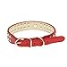 Urparcel 2 Rows Rhinestone Bling Heart Studded Leather Dog Collar For Small Or Medium Pet Collar (Red, Medium)