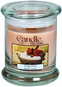 The Candle Factory Medium 8-ounce Jar Crackling Candle, Fresh Linen