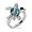 Eve's Addiction Sterling Siver Swimming Sea Turtle Ring with Opal, 5