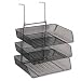 Fellowes Mesh Partition Additions Triple Tray, Side Load, Letter Size, Black (75902)