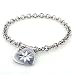 Sterling Silver To Grandma With Love Engraved Heart Charm Bracelet 7.5