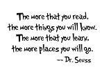 New Dr. Seuss Quote Vinyl wall Art Decal Decor "The more that"