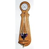 Wall Mounted Weather Station with Thermometer, Hygrometer, and Barometer - Oak Finish - 18 Inches Tall
