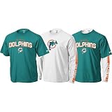 Miami Dolphins Aqua/White Gameday 3 in 1 Tee Combo