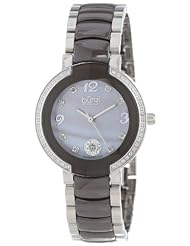 Burgi Womens BUR072BR Mother-Of-Pearl Diamond Ceramic Bracelet Watch