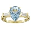18K Yellow Gold Aquamarine and Diamond Ring
