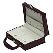 Burgundy Purse Style Jewelry Valet Organizer With Decorative Flower