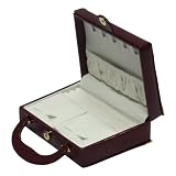 Burgundy Purse Style Jewelry Valet Organizer With Decorative Flower