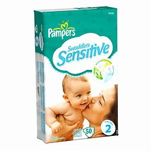 Pampers Swaddlers Pampers Swaddlers Sensitive Diapers, Mega Pack, Size 2, 12-18 lbs 50 ct (Quantity of 2)