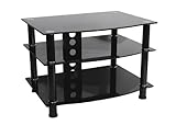 TV Stand with Metal and Glass in Black Finish