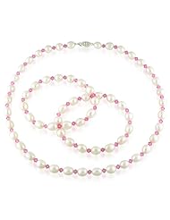Sterling-Silver 8-9 MM White Freshwater Cultured Pearl Elastic Stretch Bracelet, 18"