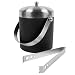 Premier Housewares Enamel Ice Bucket with Tongs, Black