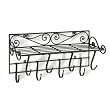 Pot Rack with Bookshelf (Black) (25H x 9.75W x 11D)