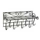 Pot Rack with Bookshelf (Black) (25H x 9.75W x 11D)