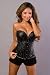 Velvet Kitten Boned Pleather Corset w/ Skull Detail #3075