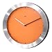 Bai Brushed Aluminum Wall Clock, Signature Orange