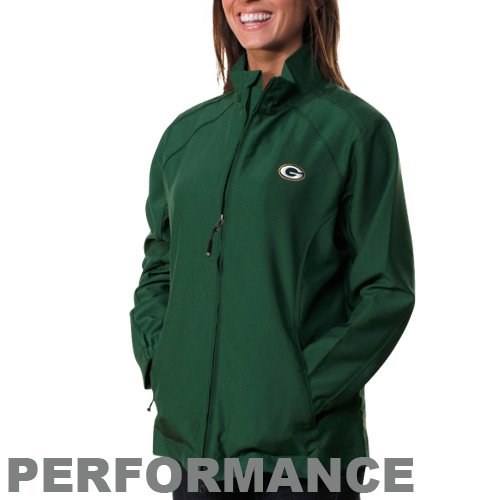 Cutter & Buck Green Bay Packers Ladies Green Astute Performance Full Zip Windshirt (Medium)