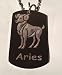Zodiac Signs Sign Aries Ram - Military Dog Tag, Luggage Tag Key Chain Metal Chain Necklace
