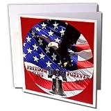 Sandy Mertens Patriotic - Freedom Forever 9 11 - Greeting Cards-6 Greeting Cards with envelopes