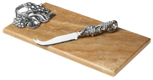 Arthur Court Grape Cheese Knife with Onyx Board
