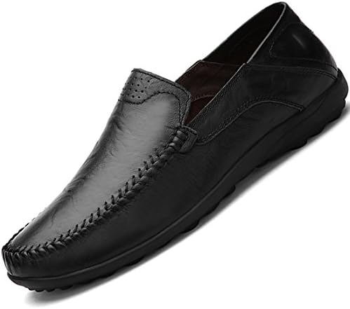 Noblespirit Men's Premium Genuine Leather Driving Shoes Fashion Slipper Casual Slip On Loafers Shoes NSLFS1588-Bl46