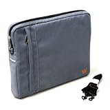 Apple MacBook MB404LL/A 13.3-inch Laptop CaseCrown Faux Suede Protective Sleeve with Shoulder Strap and Pocket - Blue Grey