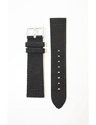 Panerai Style 18mm Black Cut-Edge Canvas with Leather Lining and Hand-Painted Sides