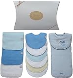 Frenchie Mini Couture Special Delivery Bib and Burp Cloth Gift Set, Boy