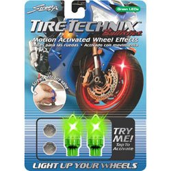 TireTechnix Ballistics Green L E D Wheelchair Valve Caps – 2 pack