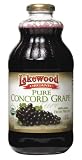 Lakewood Organic PURE Concord Grape Juice, 32-Ounce Bottles (Pack of 6)
