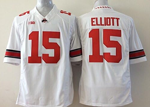 Men's NCAA Football Shirt Ohio State Buckeyes NO.15 Elliott NCAA White Men's Ohio State Buckeyes Football Jersey
